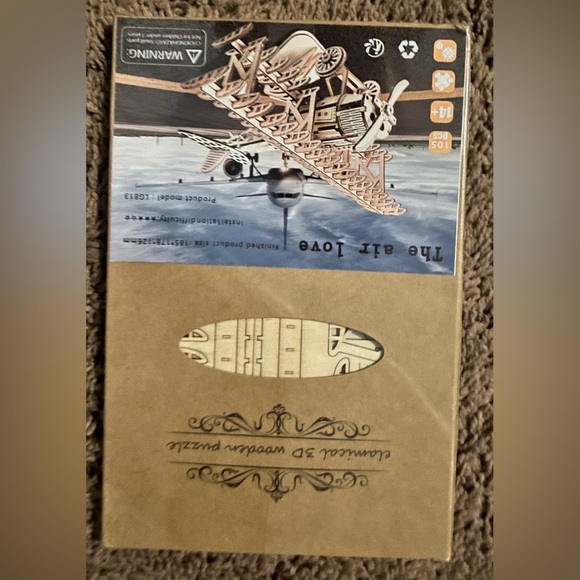 Airplane ,3D Wooden Puzzle,Model for Self-Assembly,Unique Gift - Picture 1 of 2